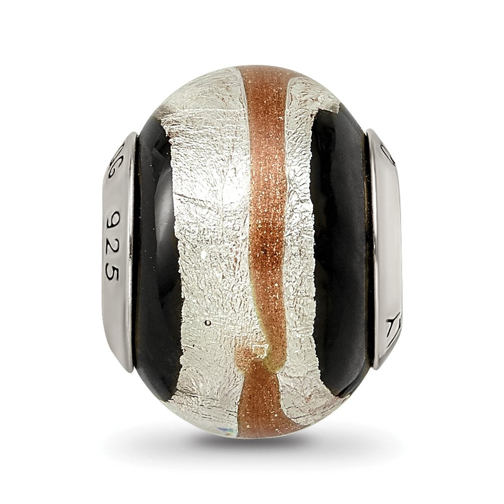 Sterlingsilber Reflections Silvr/gold/black Italienisch Murano Perle