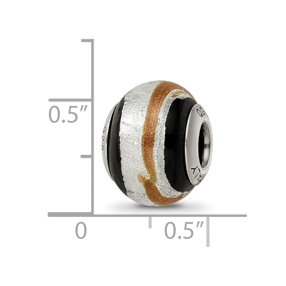 Sterlingsilber Reflections Silvr/gold/black Italienisch Murano Perle