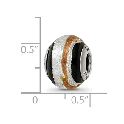 Sterlingsilber Reflections Silvr/gold/black Italienisch Murano Perle