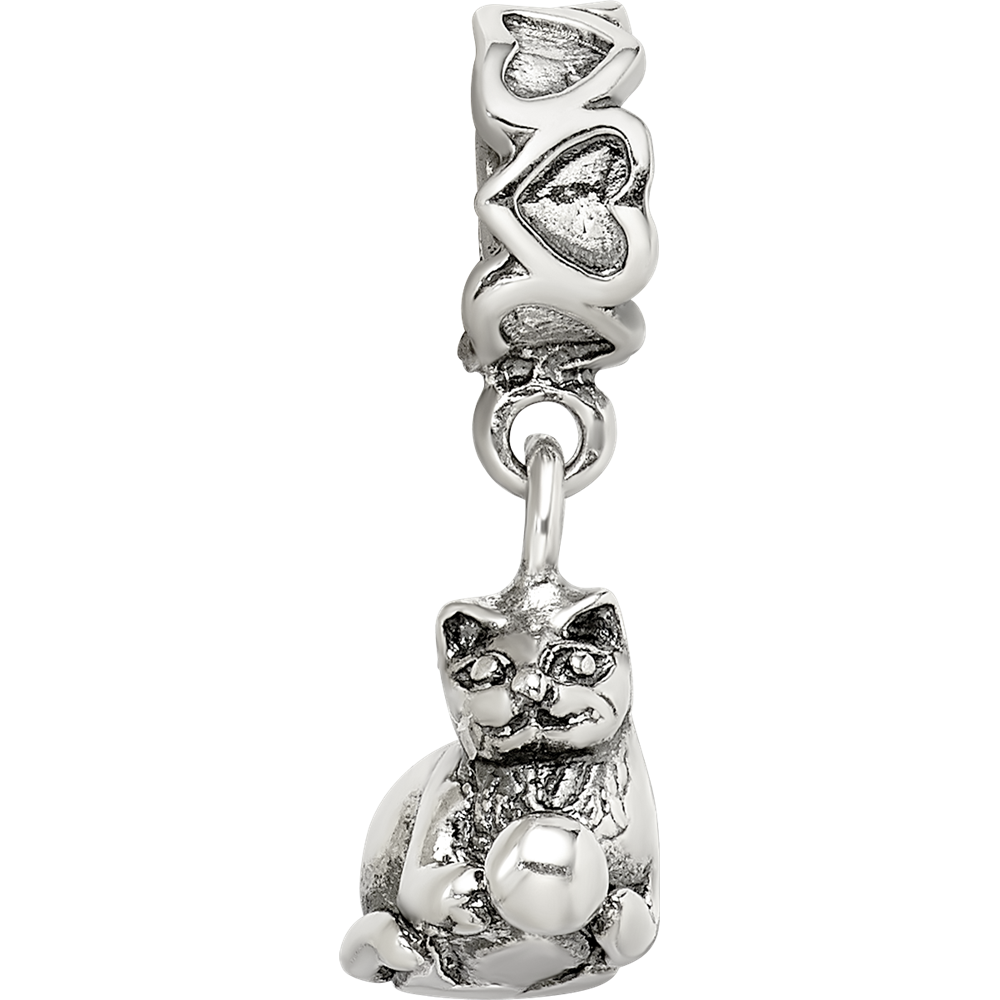 Sterlingsilber Reflections Kitten mit Kugel Hängend Perle