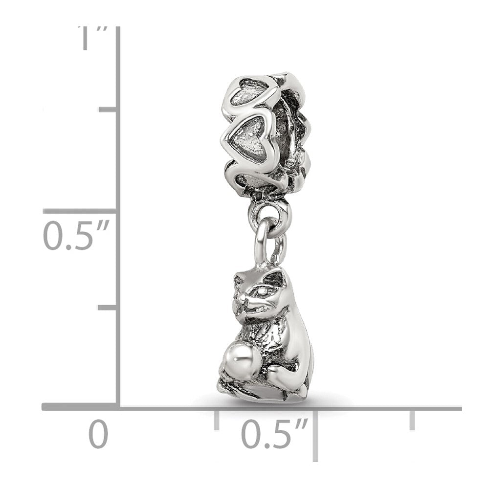Sterlingsilber Reflections Kitten mit Kugel Hängend Perle