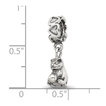 Sterlingsilber Reflections Kitten mit Kugel Hängend Perle