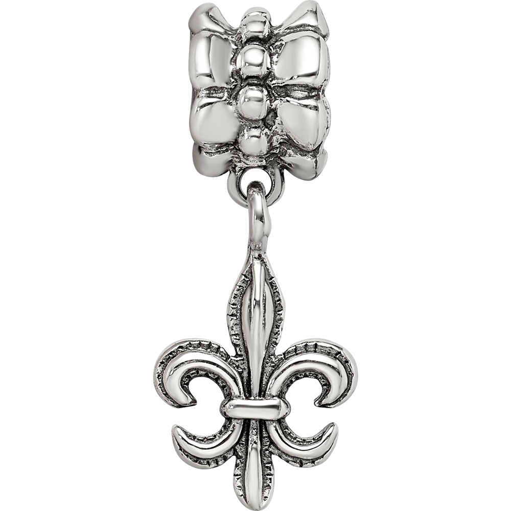 Sterlingsilber Reflections Fleur De Lis Hängend Perle
