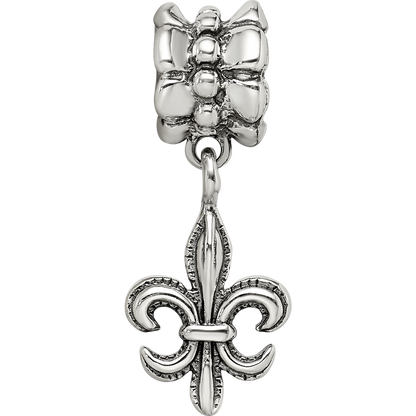 Sterlingsilber Reflections Fleur De Lis Hängend Perle