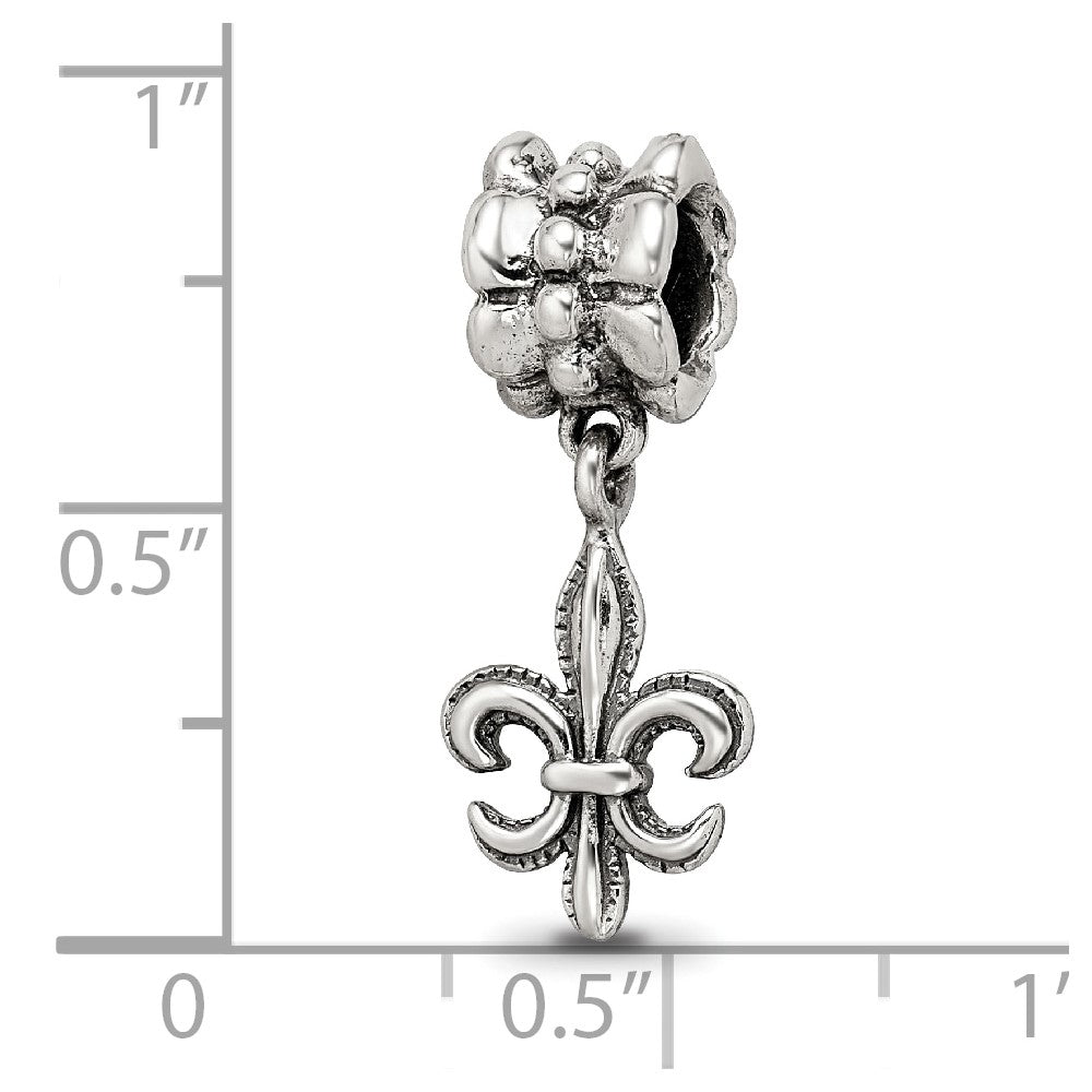 Sterlingsilber Reflections Fleur De Lis Hängend Perle
