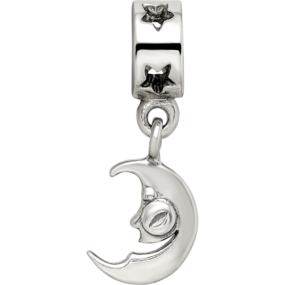 Sterlingsilber Reflections Crescent Mond Hängend Perle