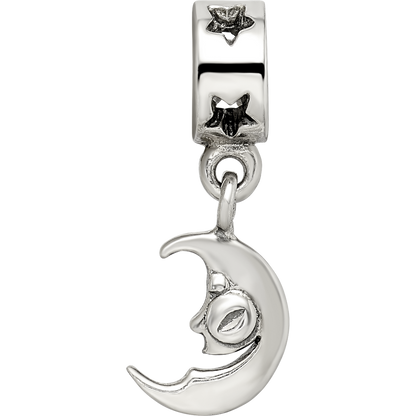 Sterlingsilber Reflections Crescent Mond Hängend Perle