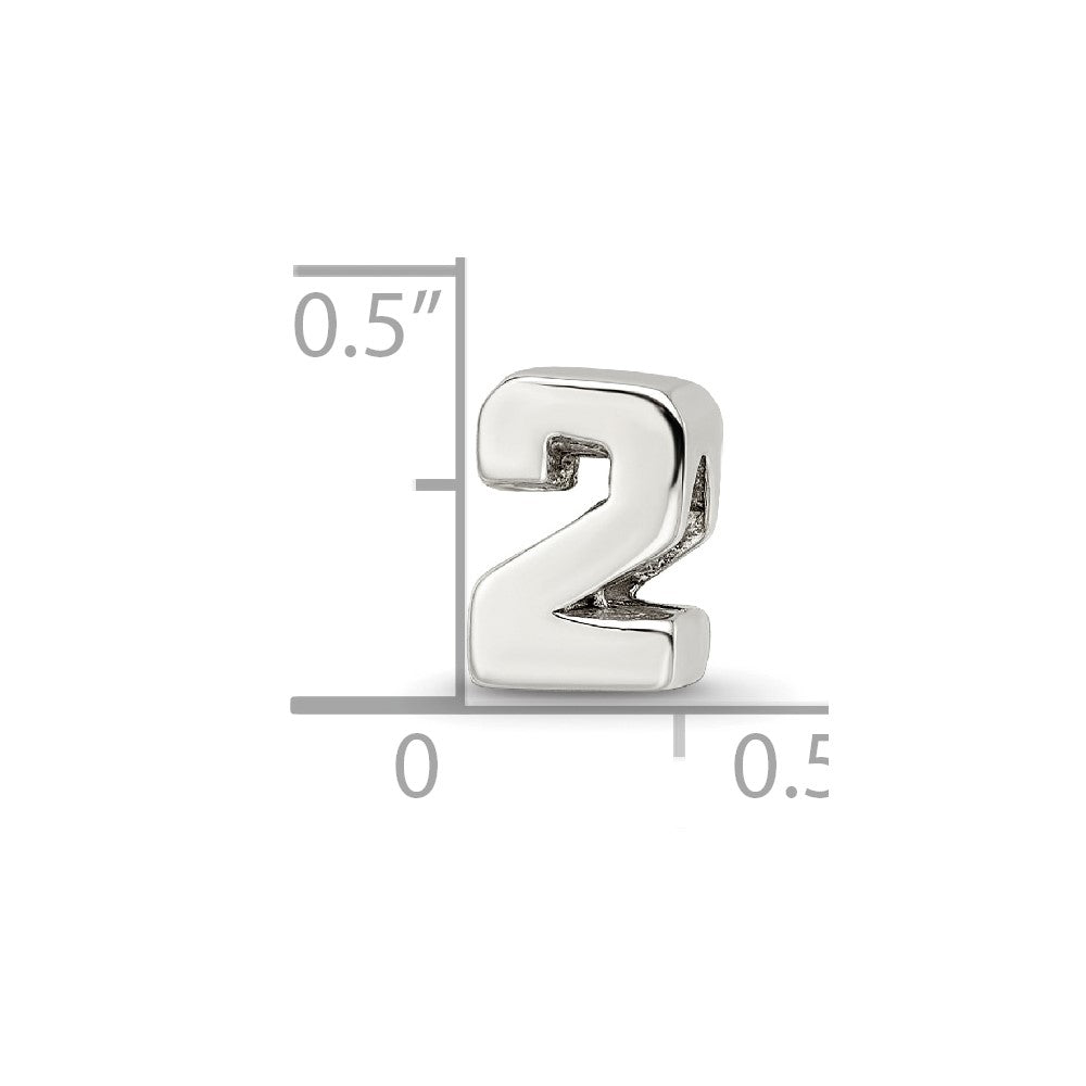 Sterlingsilber Reflections Zahl 2 Perle
