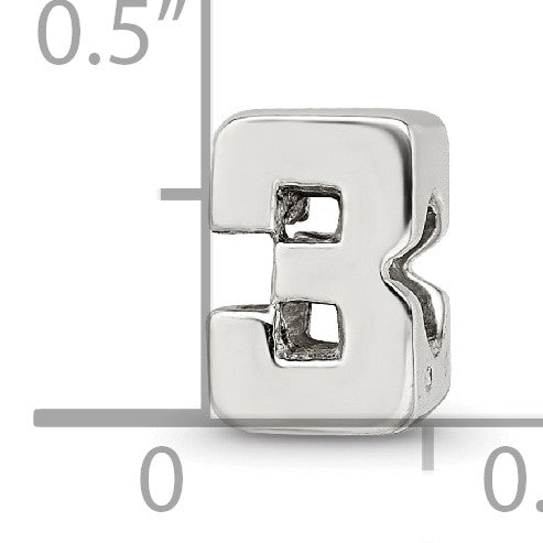 Sterlingsilber Reflections Zahl 3 Perle