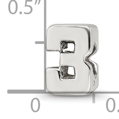 Sterlingsilber Reflections Zahl 3 Perle