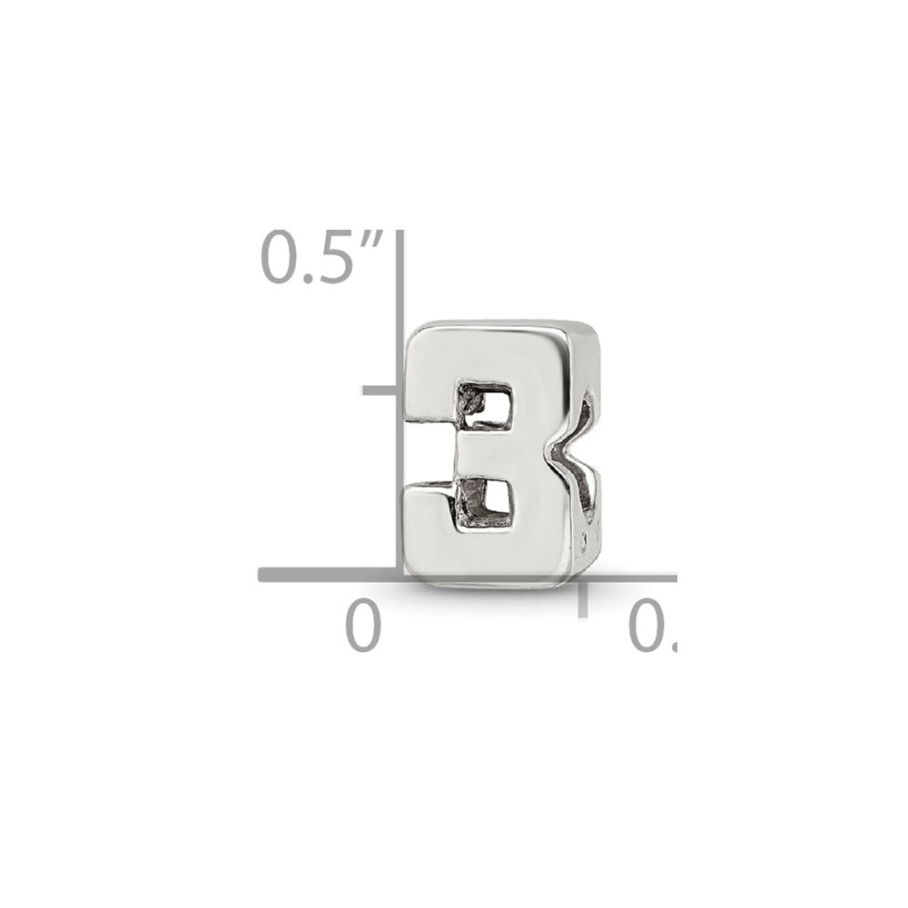 Sterlingsilber Reflections Zahl 3 Perle