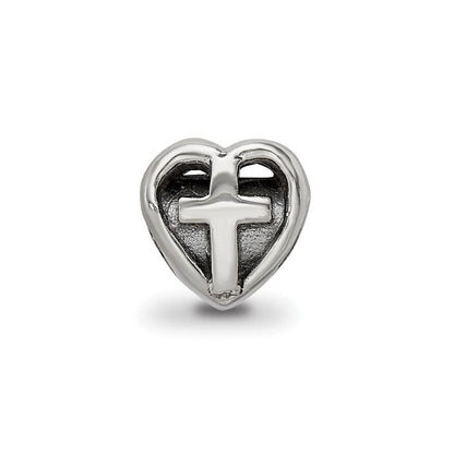 Sterlingsilber Reflections Kinder Herz mit Kreuz Perle