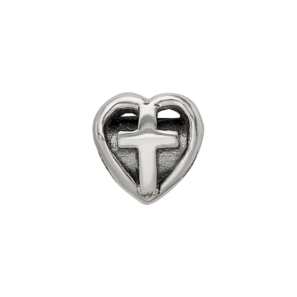 Sterlingsilber Reflections Kinder Herz mit Kreuz Perle