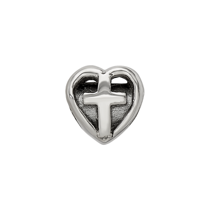 Sterlingsilber Reflections Kinder Herz mit Kreuz Perle