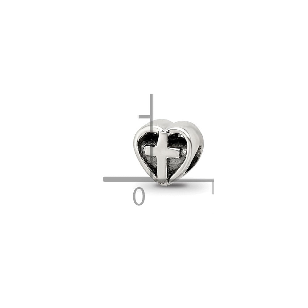 Sterlingsilber Reflections Kinder Herz mit Kreuz Perle