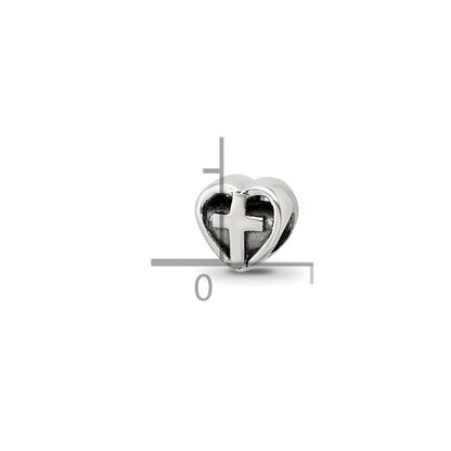 Sterlingsilber Reflections Kinder Herz mit Kreuz Perle