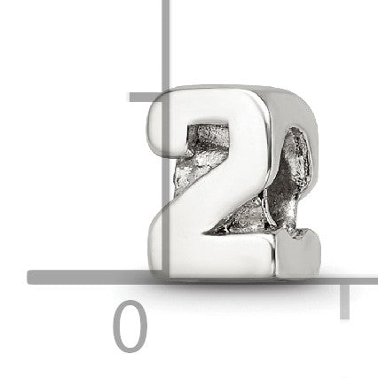 Sterlingsilber Reflections Kinder Zahl 2 Perle