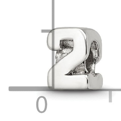 Sterlingsilber Reflections Kinder Zahl 2 Perle