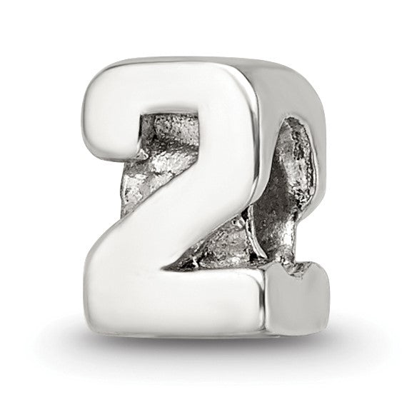Sterlingsilber Reflections Kinder Zahl 2 Perle