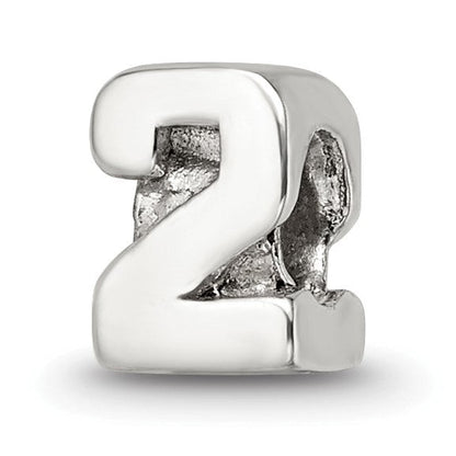 Sterlingsilber Reflections Kinder Zahl 2 Perle