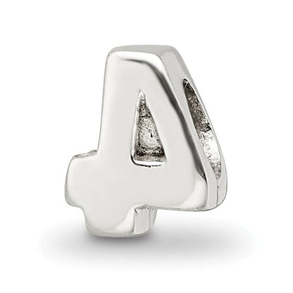 Sterlingsilber Reflections Kinder Zahl 4 Perle