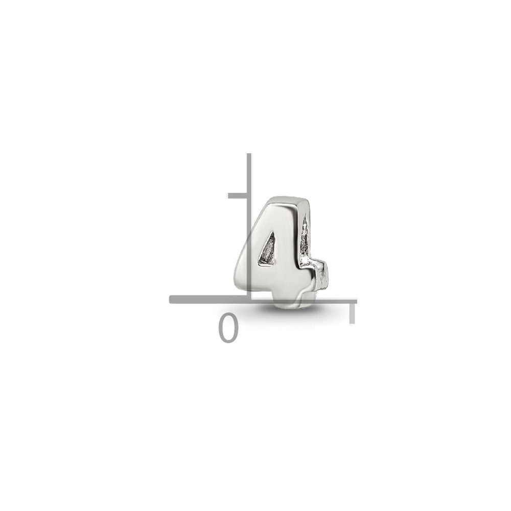 Sterlingsilber Reflections Kinder Zahl 4 Perle