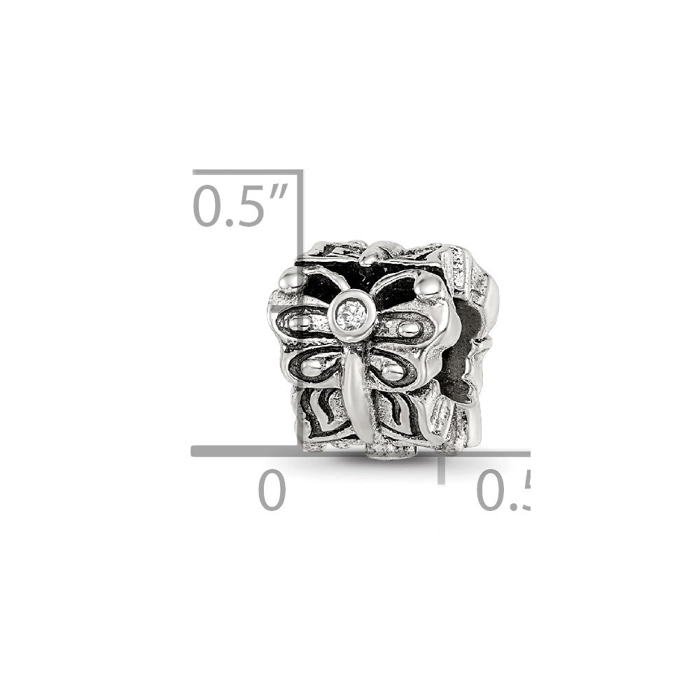 Sterlingsilber Reflections Schmetterling mit Zirkonia Bali Perle