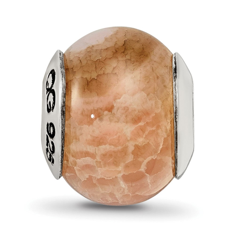 Sterlingsilber Reflections Peach Cracked Achat Stein Perle