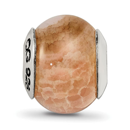 Sterlingsilber Reflections Peach Cracked Achat Stein Perle