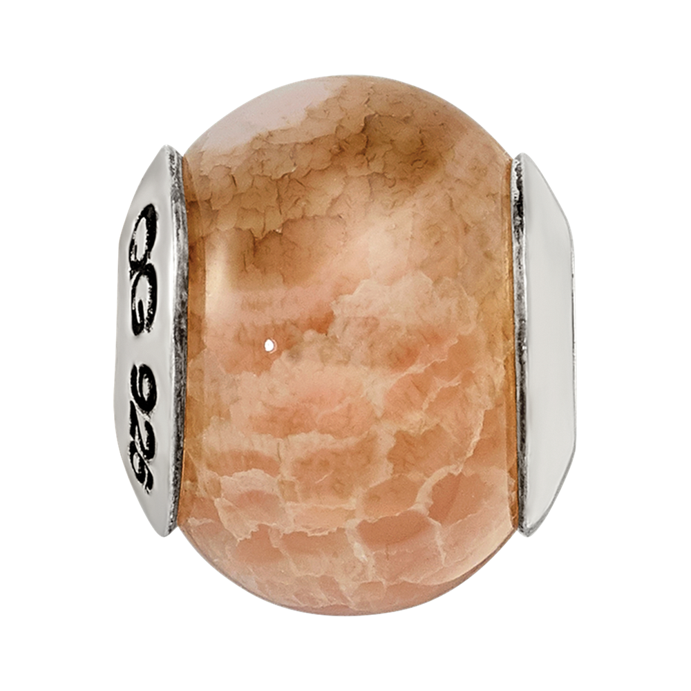 Sterlingsilber Reflections Peach Cracked Achat Stein Perle