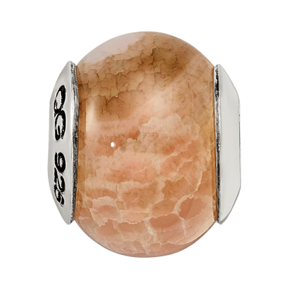 Sterlingsilber Reflections Peach Cracked Achat Stein Perle