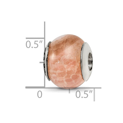 Sterlingsilber Reflections Peach Cracked Achat Stein Perle