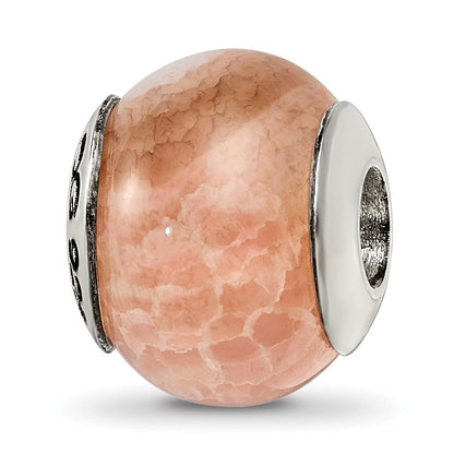 Sterlingsilber Reflections Peach Cracked Achat Stein Perle