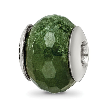 Sterlingsilber Reflections Dunkel Grün Quarz Stein Perle