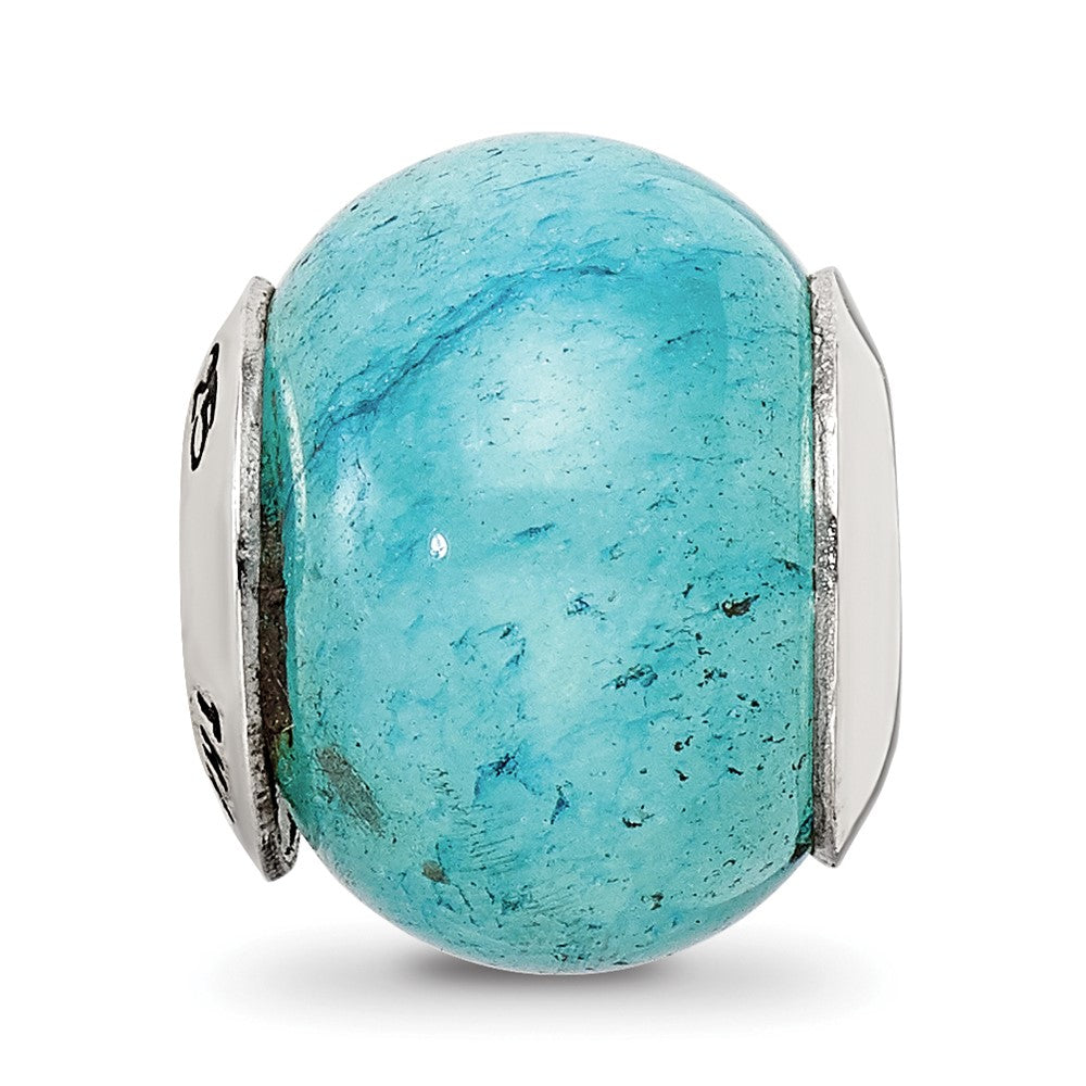 Sterlingsilber Reflections Cracked Blau Aventurine Stein Perle