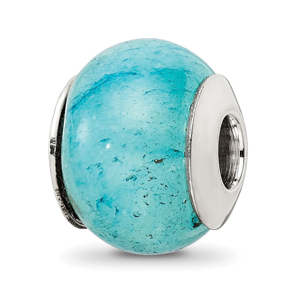 Sterlingsilber Reflections Cracked Blau Aventurine Stein Perle