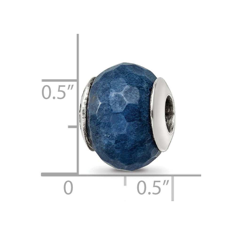 Sterlingsilber Reflections Dunkel Blau Quarz Stein Perle