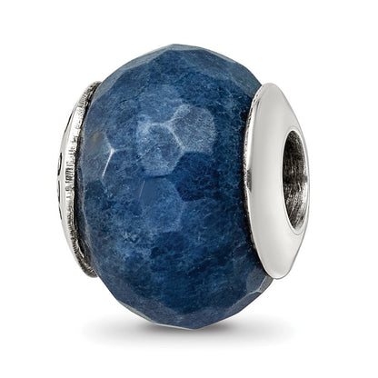 Sterlingsilber Reflections Dunkel Blau Quarz Stein Perle
