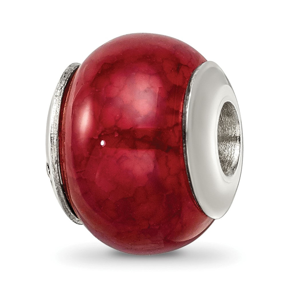 Sterlingsilber Reflections Fuschia Cracked Achat Stein Perle