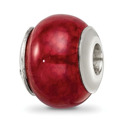 Sterlingsilber Reflections Fuschia Cracked Achat Stein Perle
