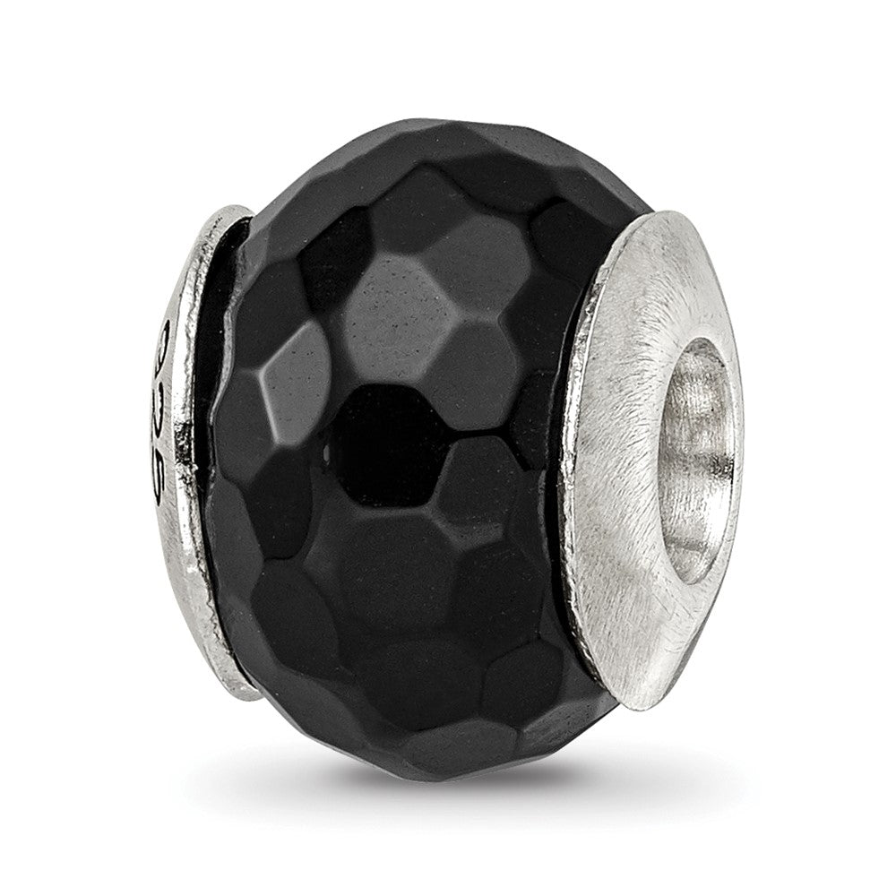 Sterlingsilber Reflections Schwarz Achat Stein Perle