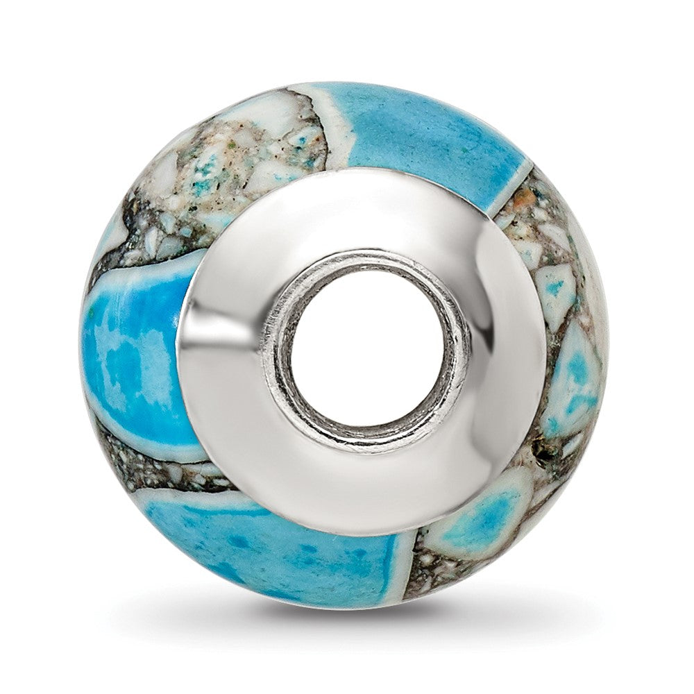 Sterlingsilber Reflections Blau Mosaic Magnesite Stein Perle