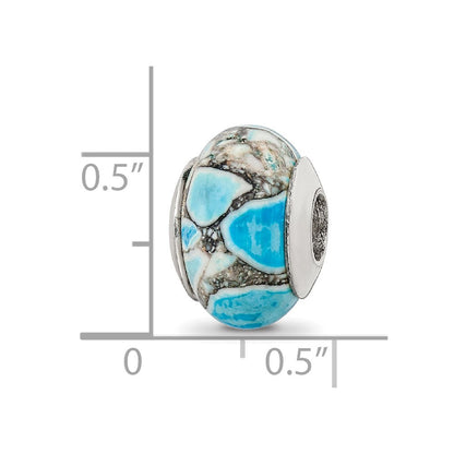Sterlingsilber Reflections Blau Mosaic Magnesite Stein Perle