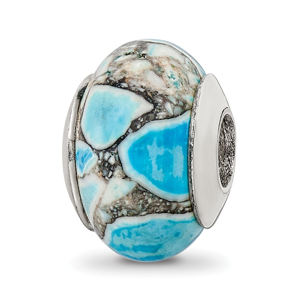 Sterlingsilber Reflections Blau Mosaic Magnesite Stein Perle