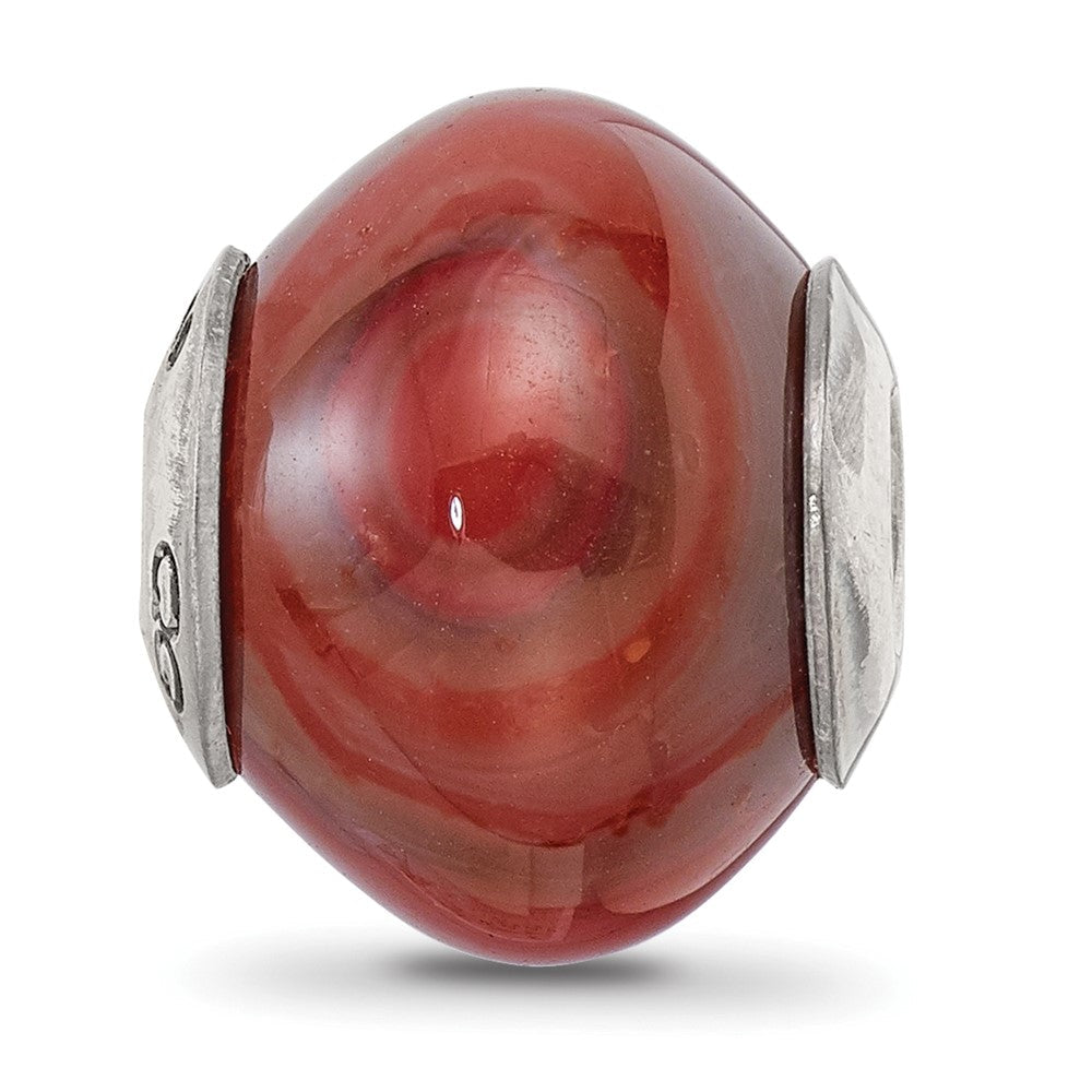 Sterlingsilber Reflections Rot Braun Achat Stein Perle