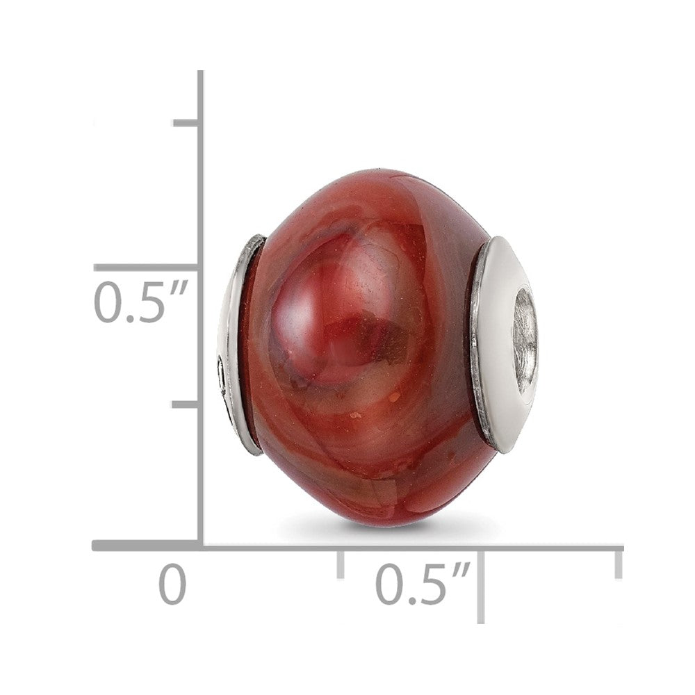 Sterlingsilber Reflections Rot Braun Achat Stein Perle