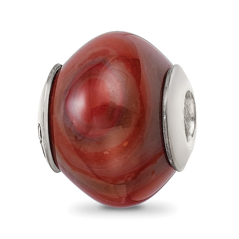 Sterlingsilber Reflections Rot Braun Achat Stein Perle