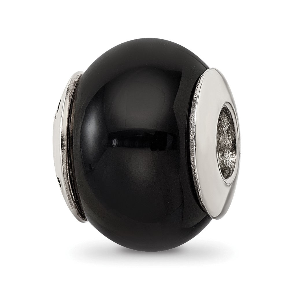Sterlingsilber Reflections Schwarz Achat Stein Perle