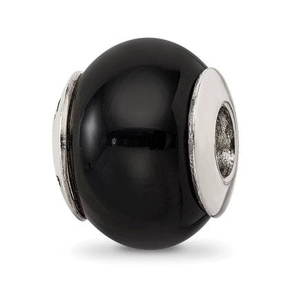 Sterlingsilber Reflections Schwarz Achat Stein Perle