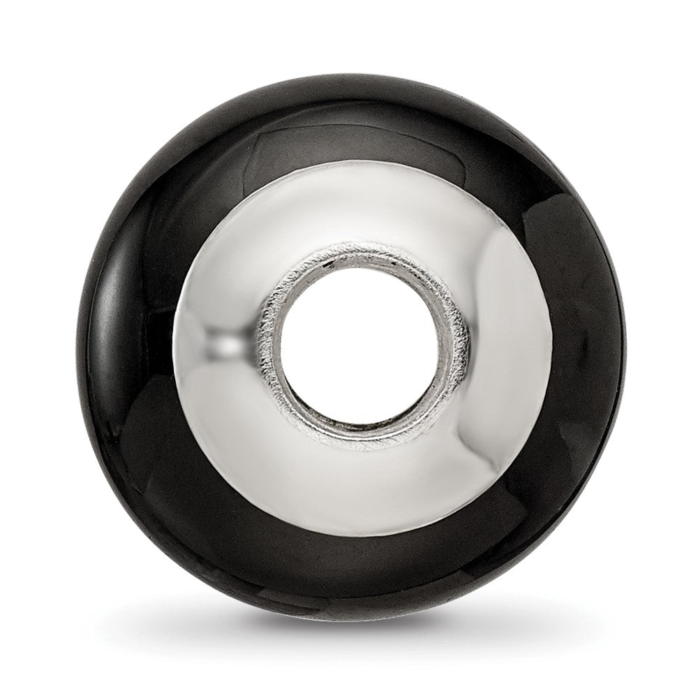 Sterlingsilber Reflections Schwarz Achat Stein Perle